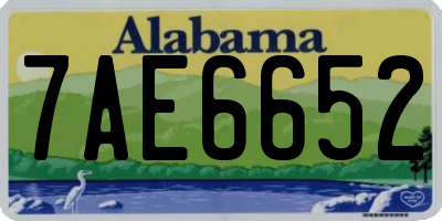 AL license plate 7AE6652