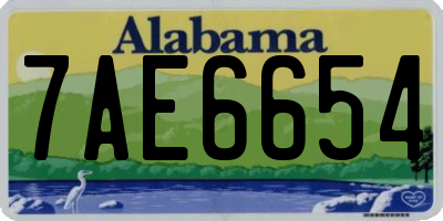 AL license plate 7AE6654