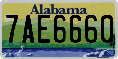 AL license plate 7AE6660