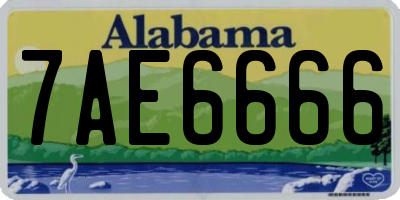 AL license plate 7AE6666