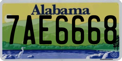 AL license plate 7AE6668