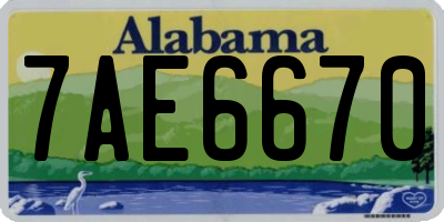 AL license plate 7AE6670