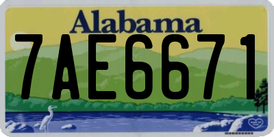 AL license plate 7AE6671