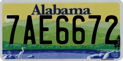 AL license plate 7AE6672