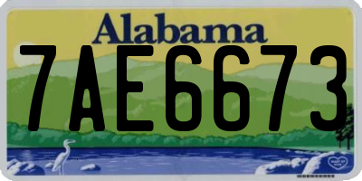 AL license plate 7AE6673