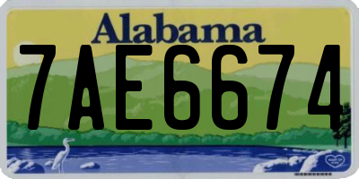AL license plate 7AE6674