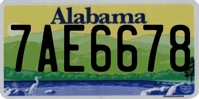 AL license plate 7AE6678