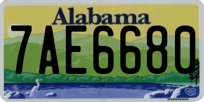 AL license plate 7AE6680