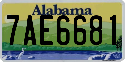 AL license plate 7AE6681
