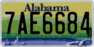 AL license plate 7AE6684