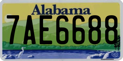 AL license plate 7AE6688