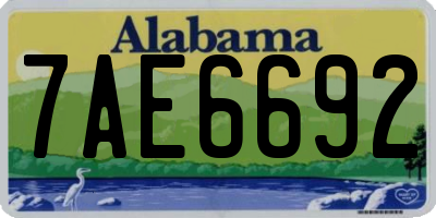 AL license plate 7AE6692