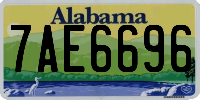 AL license plate 7AE6696