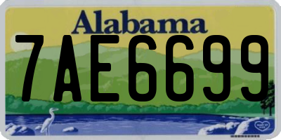 AL license plate 7AE6699