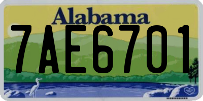 AL license plate 7AE6701