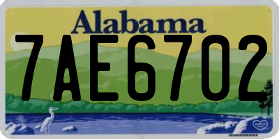 AL license plate 7AE6702
