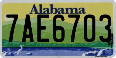 AL license plate 7AE6703