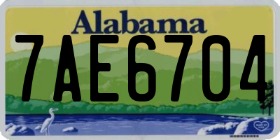 AL license plate 7AE6704