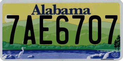 AL license plate 7AE6707