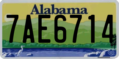 AL license plate 7AE6714