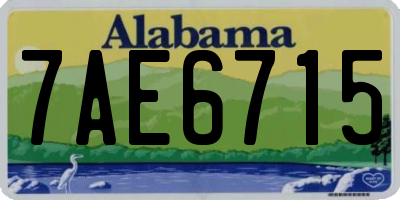 AL license plate 7AE6715