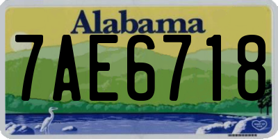 AL license plate 7AE6718