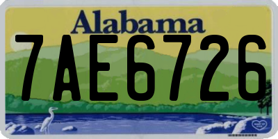 AL license plate 7AE6726
