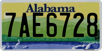 AL license plate 7AE6728
