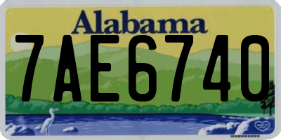 AL license plate 7AE6740