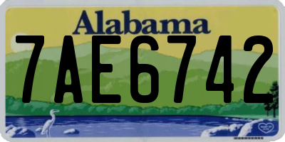 AL license plate 7AE6742