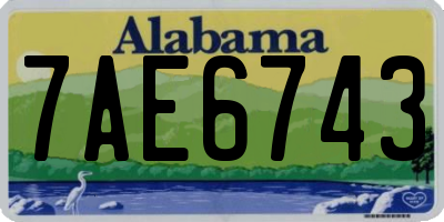 AL license plate 7AE6743