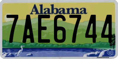AL license plate 7AE6744