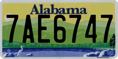 AL license plate 7AE6747