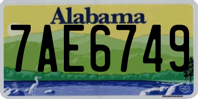 AL license plate 7AE6749
