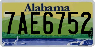 AL license plate 7AE6752