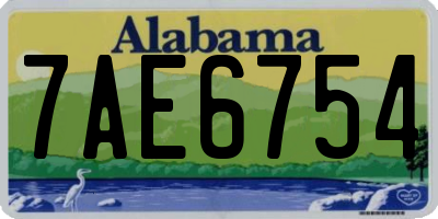 AL license plate 7AE6754