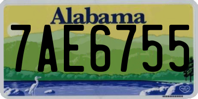 AL license plate 7AE6755