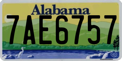 AL license plate 7AE6757