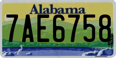 AL license plate 7AE6758