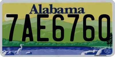 AL license plate 7AE6760