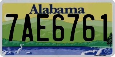AL license plate 7AE6761