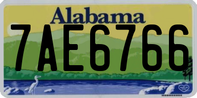 AL license plate 7AE6766