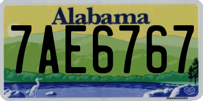 AL license plate 7AE6767