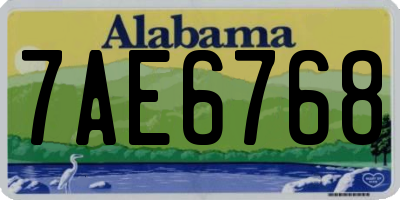 AL license plate 7AE6768