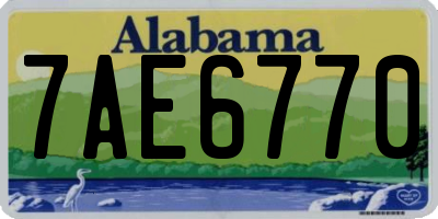 AL license plate 7AE6770