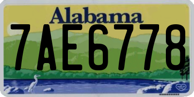 AL license plate 7AE6778