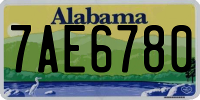 AL license plate 7AE6780