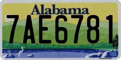 AL license plate 7AE6781
