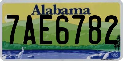 AL license plate 7AE6782