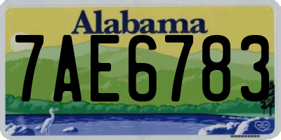 AL license plate 7AE6783